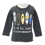 jeans b. 2nd　　surf　長袖T シャツ(杢チャコール) 110cm
