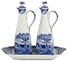Spode Blue Italian Earthenware 6-Ounce Gourmet Oil and Vinegar Set with Tray