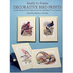 Ready-To-Frame Decorative Bird Prints: 6 Self-Matted Full Color Prints for Standard 9X12 Frames