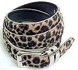 Brown / Black Leopard Print Faux Fur Belt Rockabilly