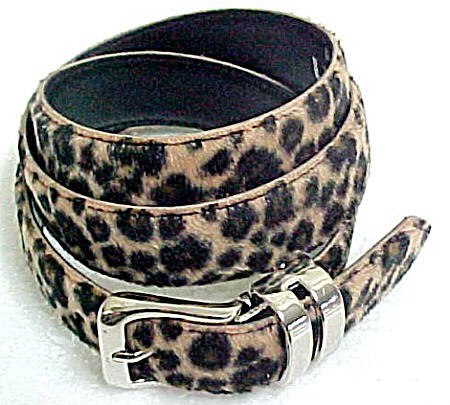 Brown / Black Leopard Print Faux Fur Belt Rockabilly