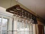 3 Row 32 Inch Hanging Wine Glass Rack