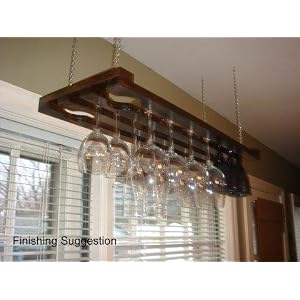 3 Row 24 Inch Hanging Wine Glass Rack by