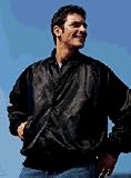 Adult Satin Baseball Jacket with Solid Trim (4X-Large) From Augusta Sportswear