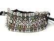 Tri Tone Metal Ball and Crystal Friendship Fashion Bracelet