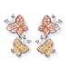 10K Tri Color Gold 1/4 ct. Diamond Butterfly Earrings