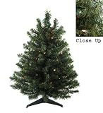 18 Pre-Lit Natural Two-Tone Pine Artificial Christmas Tree - Multi Lights