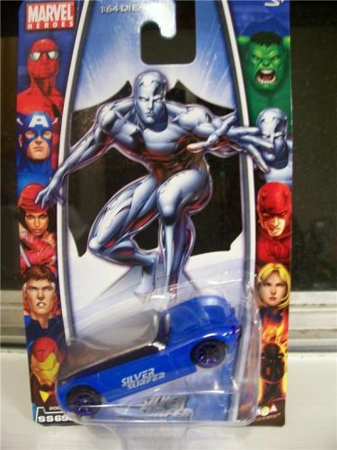  Marvel Heroes 2006 1:64 Scale Silver & Blue Silver Surfer Die Cast Car MGA Entertainment SS690