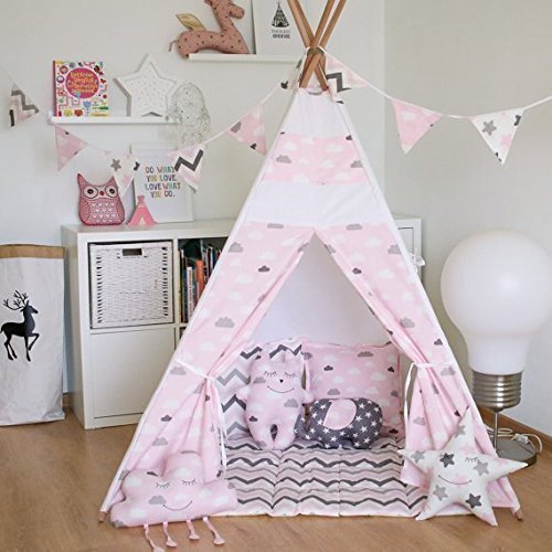 Kids Teepee Tent with Poles and Floor Mat,Play Nigeria Ubuy