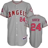 Dan Haren Jersey: Adult Majestic Road Grey Authentic Cool Base&Atilde;&cent;"&Acirc;&cent; Los Angeles Angels of Anaheim Jersey