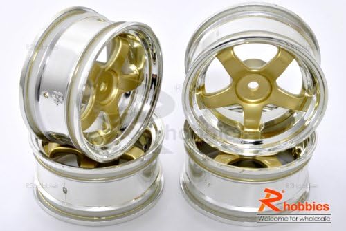 1/10 RC R/c Racing Touring DRIFT Car Metallic HPI Sporty Wheels Rims 4pcs Gold