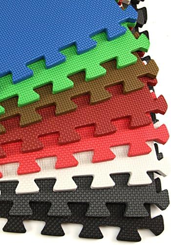 IncStores - Eco-Soft Interlocking Foam Tiles (Red, 4 Tiles) - Economy class tiles are ideal for children's playmats, temporary or portable mats, and lightweight home gyms