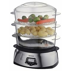Severin DG 2428 Dampfgarer, Edelstahl-geb�rstet-schwarz / 1000 W
