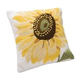 Summer Flowers Hooked Pillows / Only Yellow Sunflower