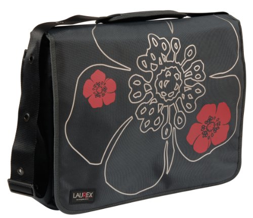 Laurex Large Laptop Messenger Bag - Gun Metal. Grey. Large.