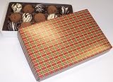 Scott's Cakes Cocoa Covered Dark & White and Dark & White Chocolate Truffles 1 Pound Christmas Plaid Box