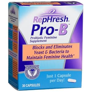 RepHresh Pro-B Probiotic Feminine Supplement, 30-Count Capsules by Rephresh