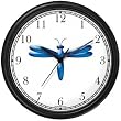 Blue Dragonfly or Dragon Fly - JP Wall Clock by WatchBuddy Timepieces (White Frame)