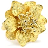 Kenneth Jay Lane Satin Gold Flower Ring, Size