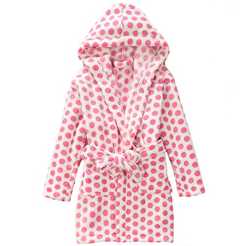 Evebright Kids Girl Soft Touch Plush Bathrobes Hooded