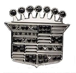 Silver Star "Rhinestone Shield" Metal Logo Belt Buckle