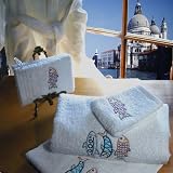 Armani International, Dancing Trios, European Made, Embroidered Towels, 4-pc