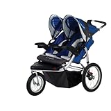 Schwinn Turismo Swivel Double Jogger, Blue/Gray