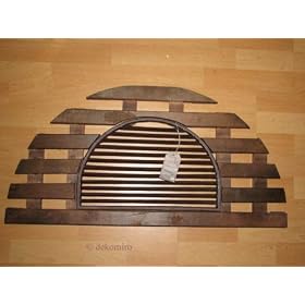Esschert Design Wooden Doormat with Grid - Half Round by 