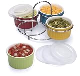 Colored Ramekin Set - 4 color, lids, and caddy