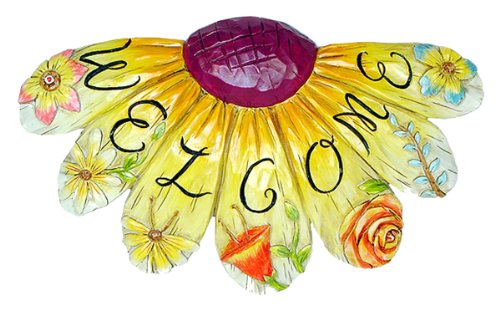 Welcome Flower Garden Wall Plaque