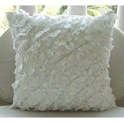 Ruffles In Love - Throw Pillow Covers - Crushed Silk Pillow Cover with Frills