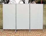 Produkt-Bild: PARAVENT Raumteiler Sichtschutz Stellwand Trennwand aus Stoff SILBERGRAU