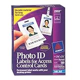 Photo ID Labels for Access Control Cards, Permanent, 500 per Box