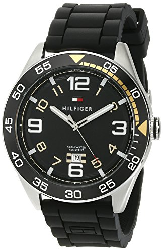 Tommy Hilfiger Men's 1790978 Cool Sport Aluminum Bezel and Black Dial Watch