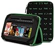 Punchcase Ace Zip Round Standing Case for Kindle Fire 'Text' Green (will only fit Kindle Fire)