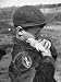Boy with a Newly Hatched Chicken on a Farm in Maryland Photographic Poster Print by E...