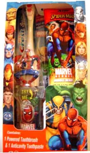 Spider-Man Kid's Crest Spin Brush Deluxe Gift Set
