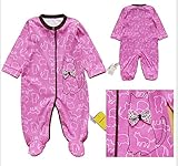 ベビー カバーオール 長袖 ロンパース 新生児 ベビー服 女の子 男の子 キッズ 子供服 春秋着 (68cm－6kg, ピンク)