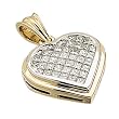 Two Tone Diamond Checkered Heart Pendant