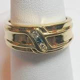 14K Blue and White Diamond Ring
