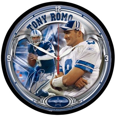 NFL 12.75 Round Clock Cowboys Players