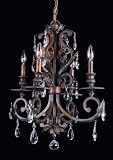 Crystorama Hand Cut Crystal Wrought Iron Chandelier - Florentine Bronze