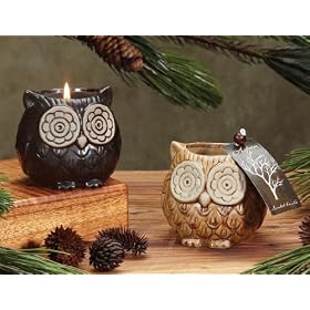 Pack of 6 Assorted Ceramic Owl Evergreen Scented Candles by CC Home Furnishings