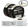 LiteTite 30252 (2-pack) DYMO LabelWriter Address Labels, Shipping, Mailing, All-Purpose, White, Blank, 1-1/8 x 3-1/2 Inches (350 per Roll, 2-Rolls) (30252)