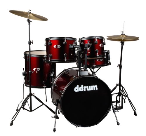 ddrum D120BR Complete Starter Drum Set Red Cymbals and Hardware Included
