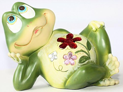 FLOWER POWER MERRY FROG WITH FLOWER ON CHEST REALLY CUTE 19CM
