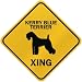 terrier21  - ONLY KERRY BLUE TERRIER XING CROSSING SIGN DOG