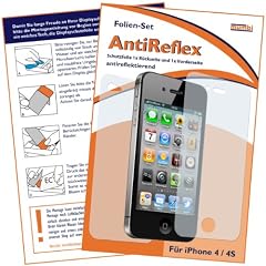 mumbi Displayschutzfolie iPhone 4 4S Displayschutz "AntiReflex" mit R�CKSEITE