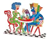 Couple in a Cafe Scene - by Dan Shamir ( 12.4x9.6