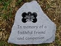 Pet Memorial Slate w/ Engaved Bone Dog Puppy